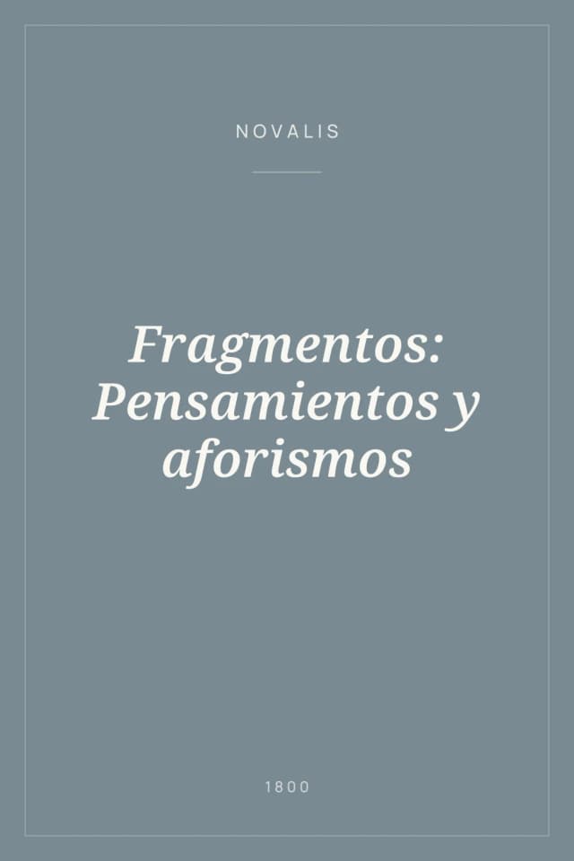 Portada de Fragmentos: Pensamientos y aforismos
