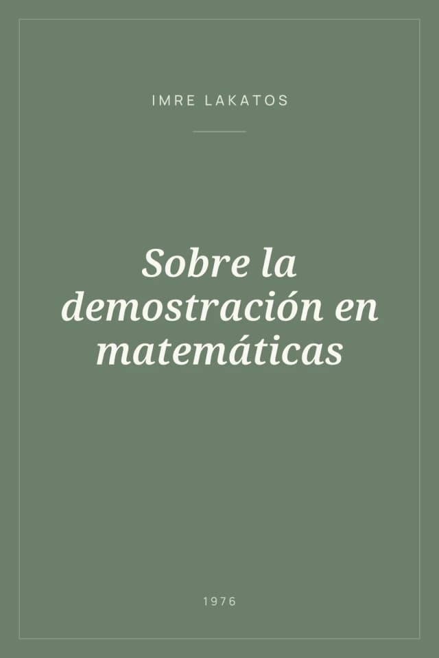 Portada de Sobre la demostración en matemáticas