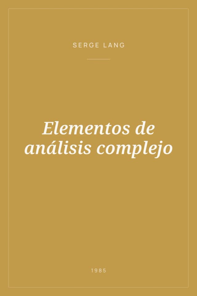 Portada de Elementos de análisis complejo
