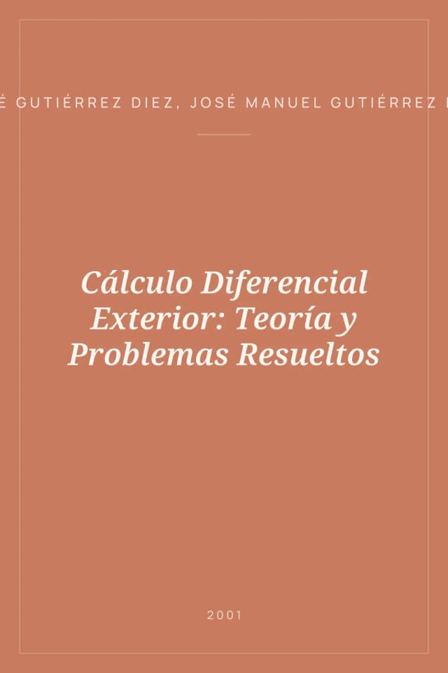 Portada de Cálculo Diferencial Exterior: Teoría y Problemas Resueltos