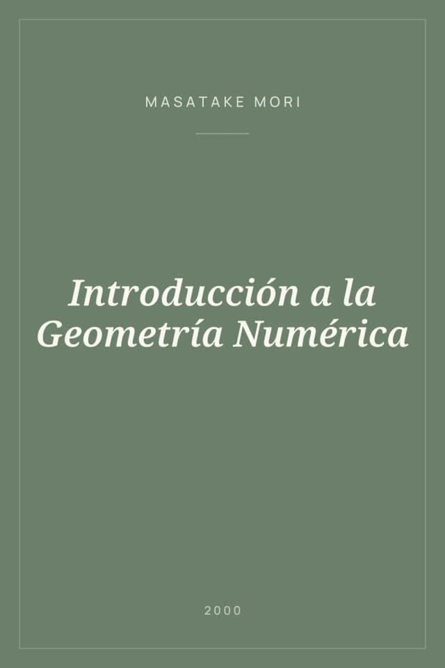 Portada de Introducción a la Geometría Numérica