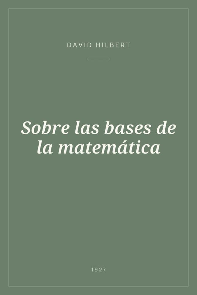 Portada de Sobre las bases de la matemática