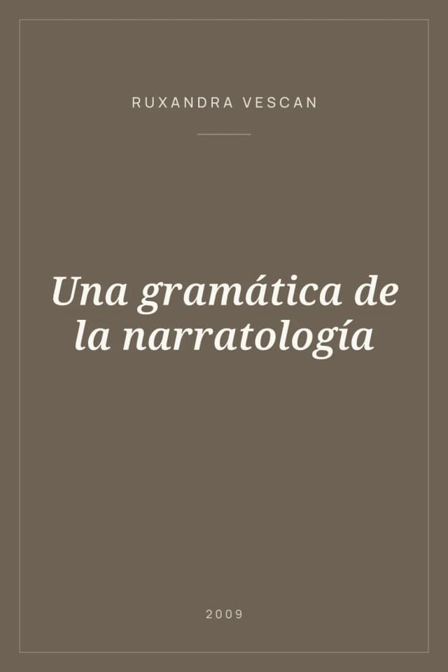 Portada de Una gramática de la narratología