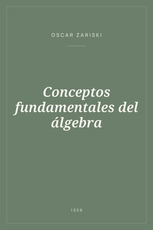 Portada de Conceptos fundamentales del álgebra