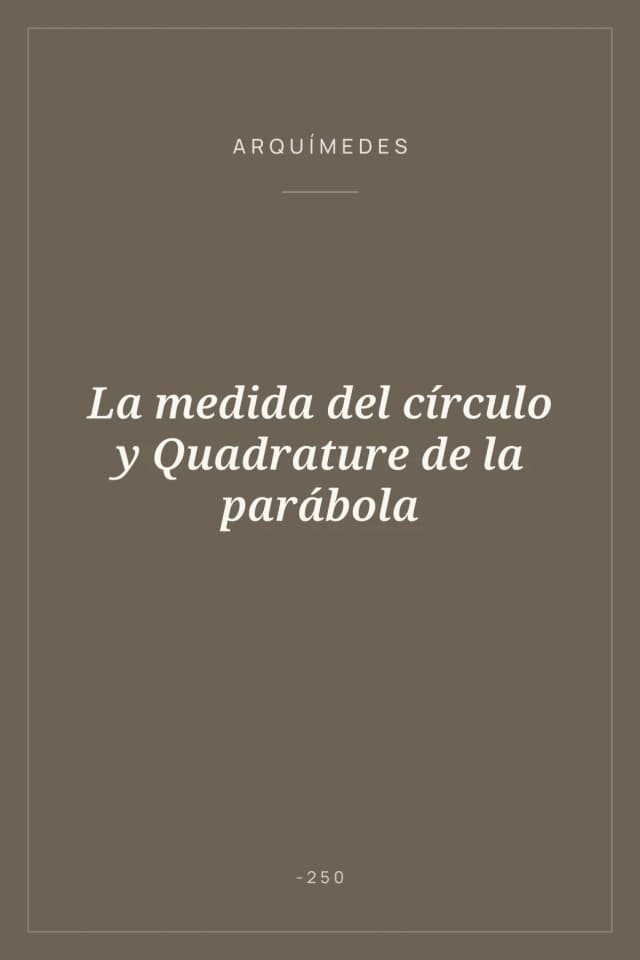 Portada de La medida del círculo y Quadrature de la parábola
