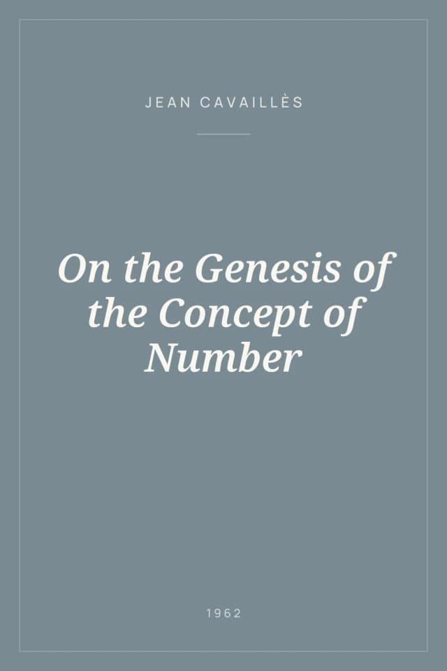 Portada de On the Genesis of the Concept of Number