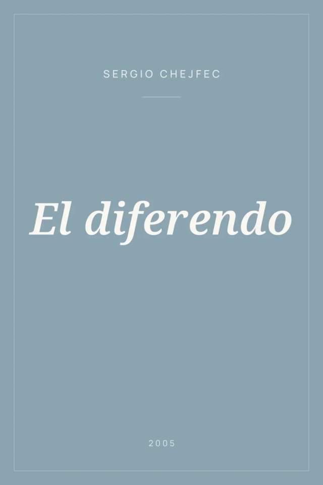 Portada de El diferendo