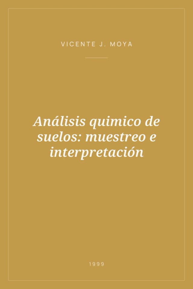 Portada de Análisis quimico de suelos: muestreo e interpretación