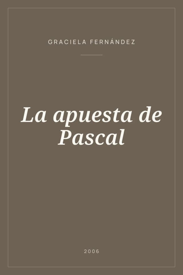 Portada de La apuesta de Pascal