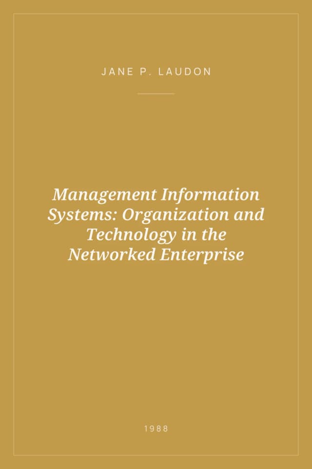 Portada de Management Information Systems: Organization and Technology in the Networked Enterprise