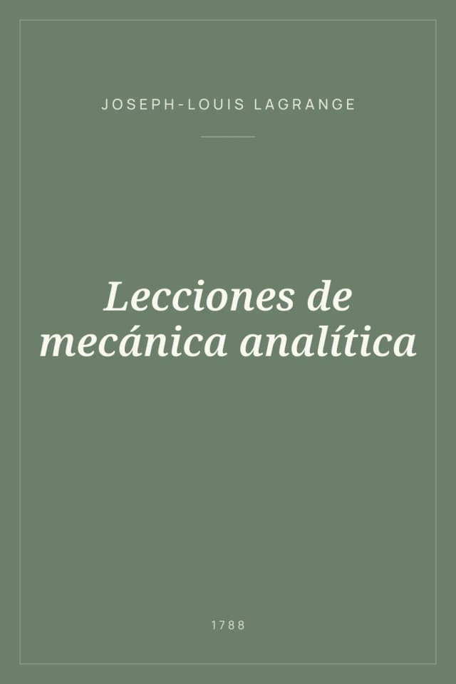 Portada de Lecciones de mecánica analítica