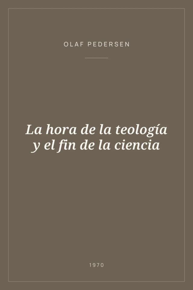 Portada de La hora de la teología y el fin de la ciencia