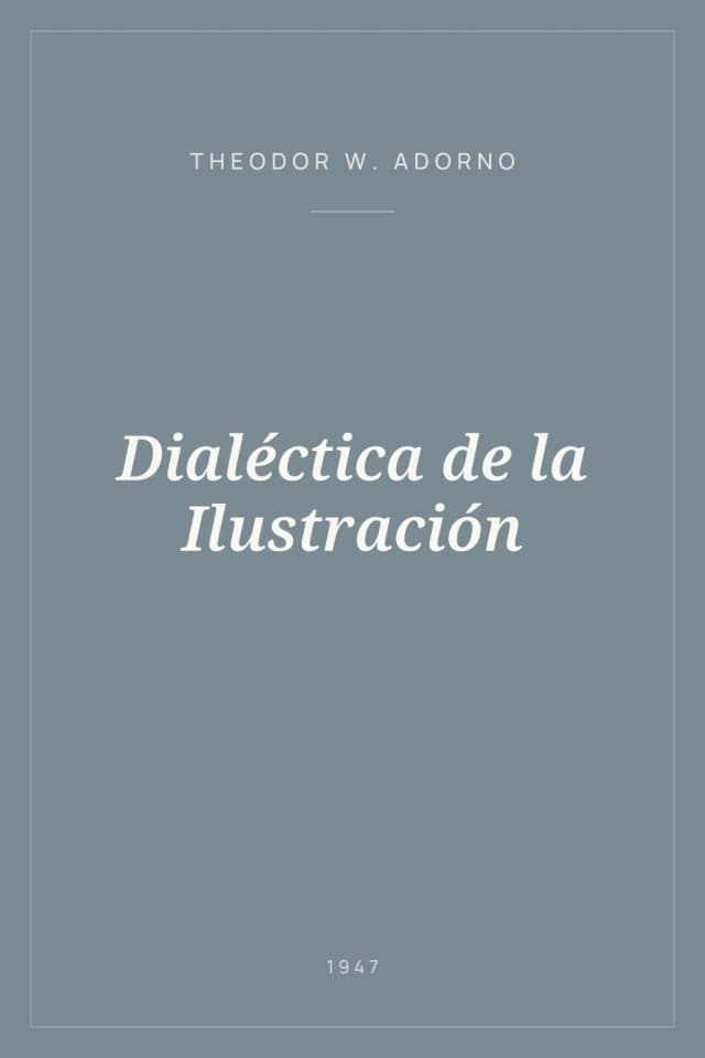 Portada de Dialéctica de la Ilustración