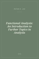 Portada de Functional Analysis: An Introduction to Further Topics in Analysis
