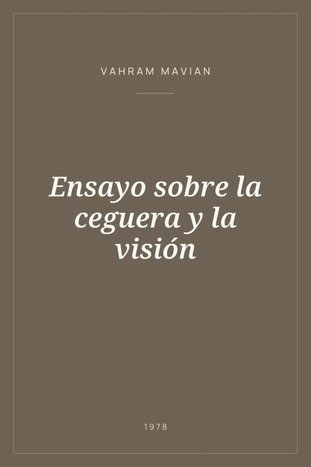 Portada de Ensayo sobre la ceguera y la visión
