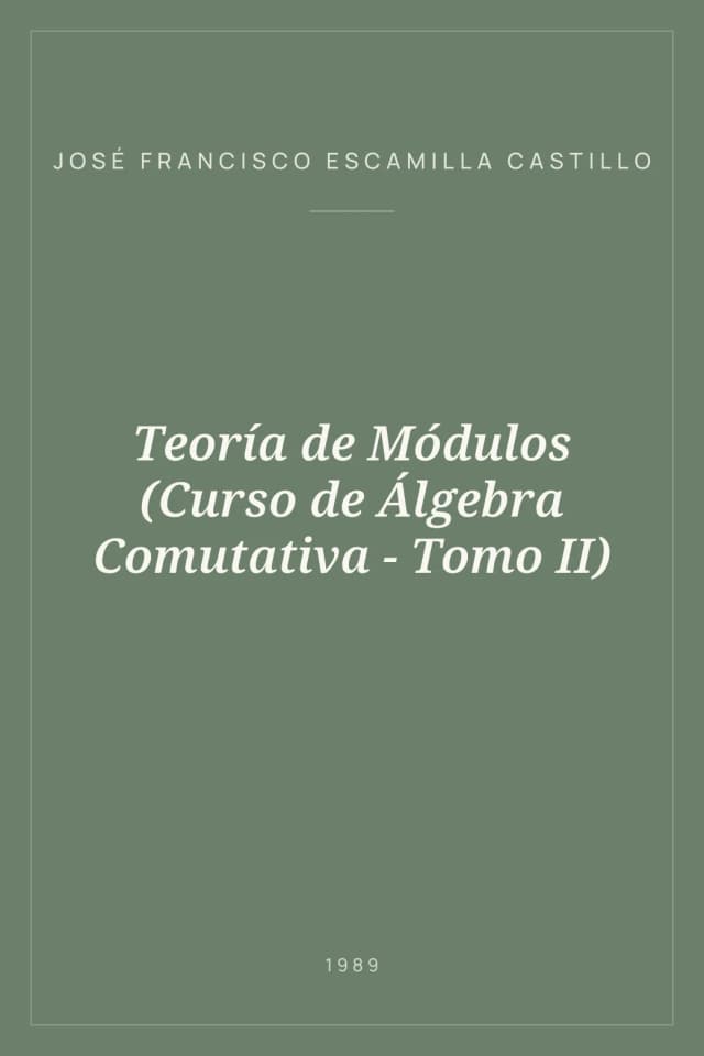 Portada de Teoría de Módulos (Curso de Álgebra Comutativa - Tomo II)
