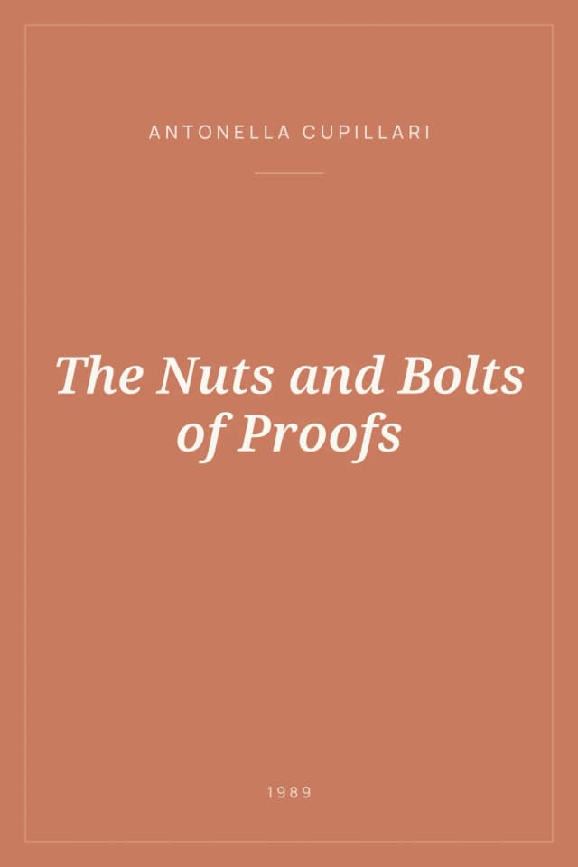 Portada de The Nuts and Bolts of Proofs