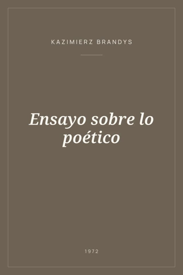 Portada de Ensayo sobre lo poético