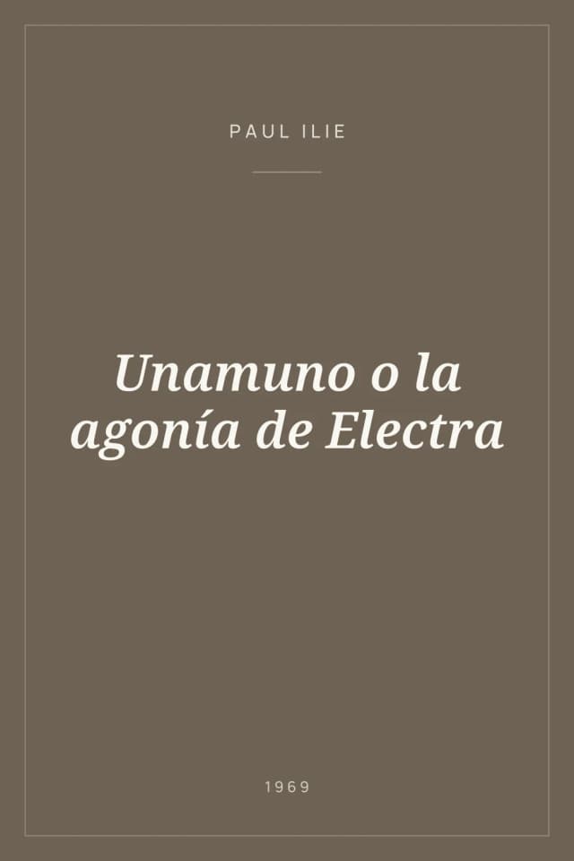 Portada de Unamuno o la agonía de Electra