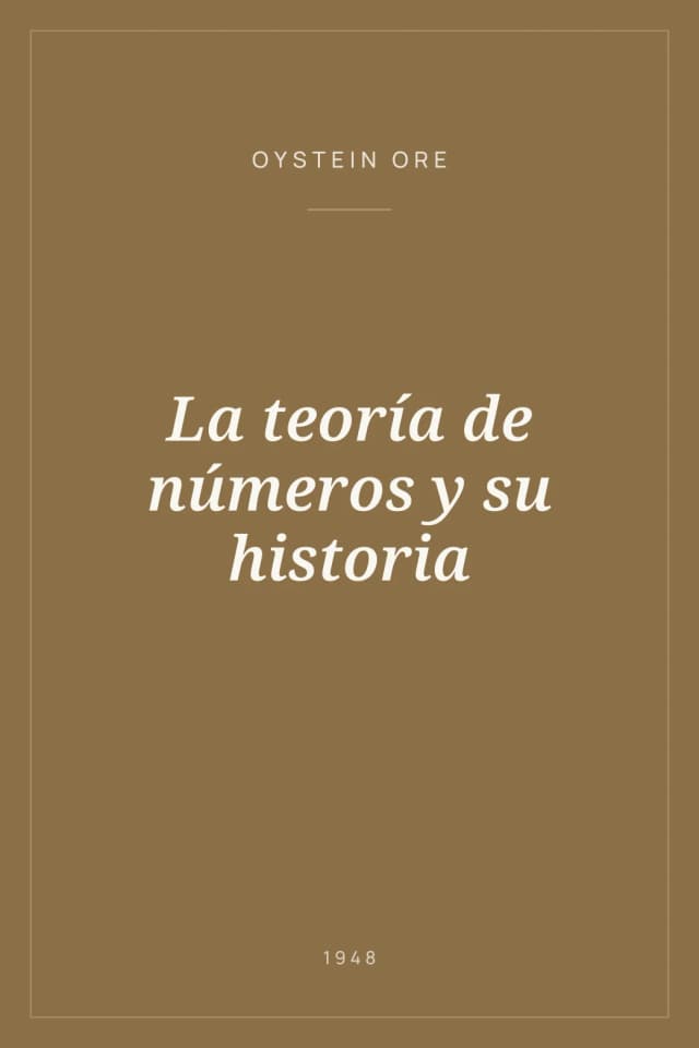 Portada de La teoría de números y su historia