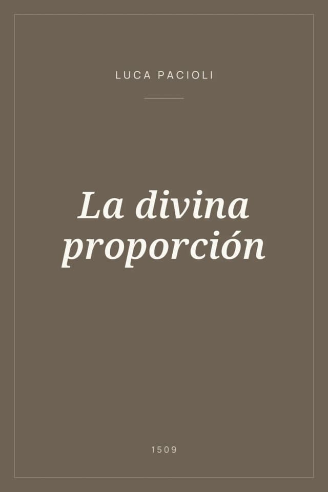 Portada de La divina proporción