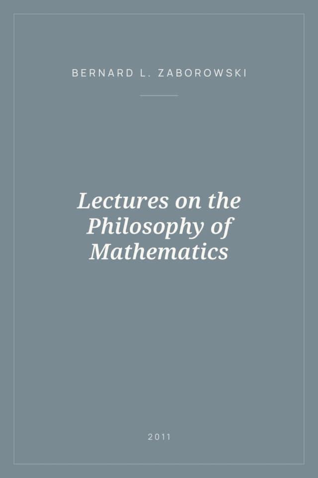 Portada de Lectures on the Philosophy of Mathematics