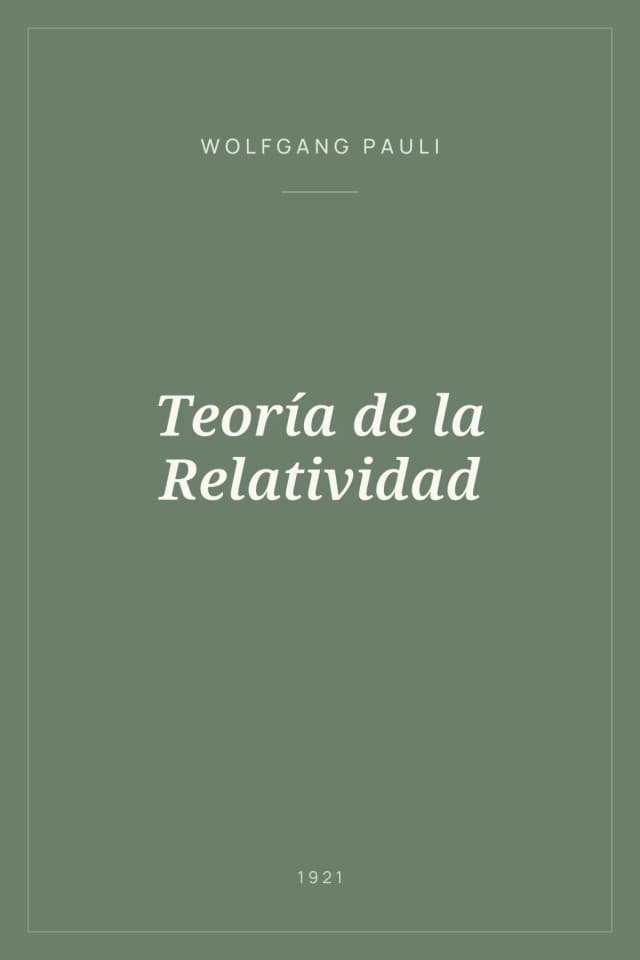 Portada de Teoría de la Relatividad