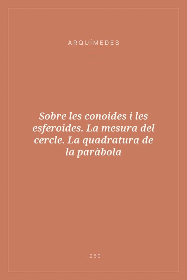 Portada de Sobre les conoides i les esferoides. La mesura del cercle. La quadratura de la paràbola