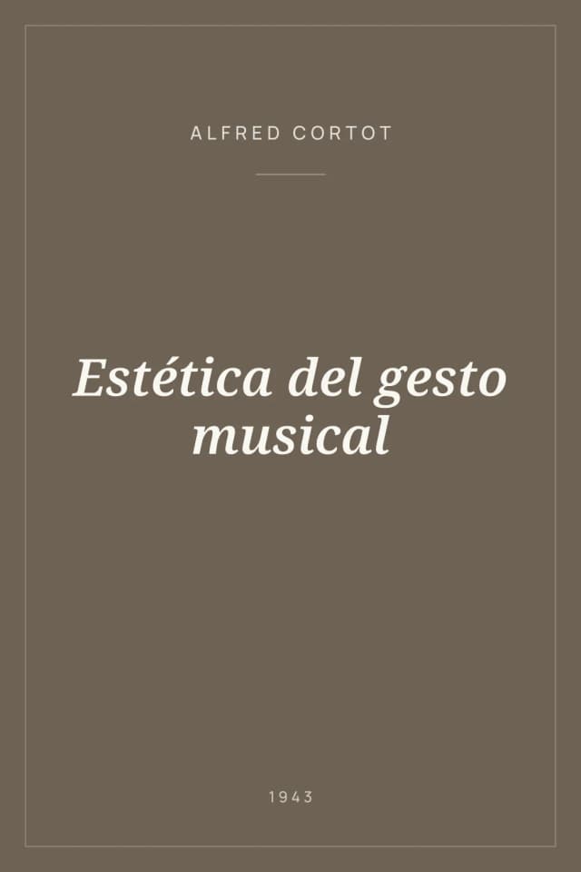 Portada de Estética del gesto musical