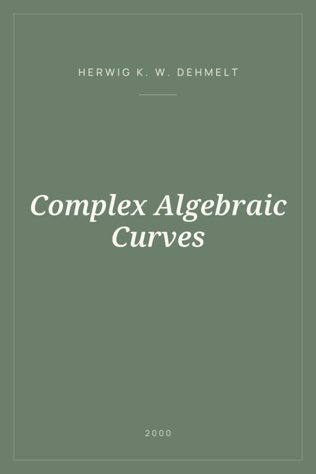 Portada de Complex Algebraic Curves