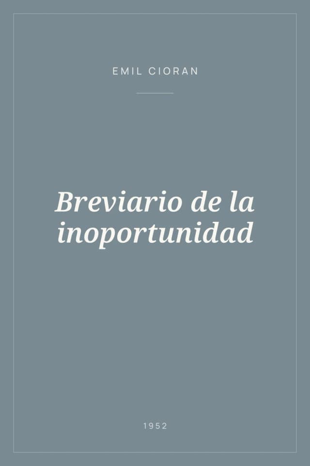 Portada de Breviario de la inoportunidad
