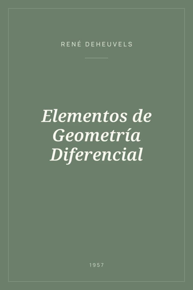 Portada de Elementos de Geometría Diferencial