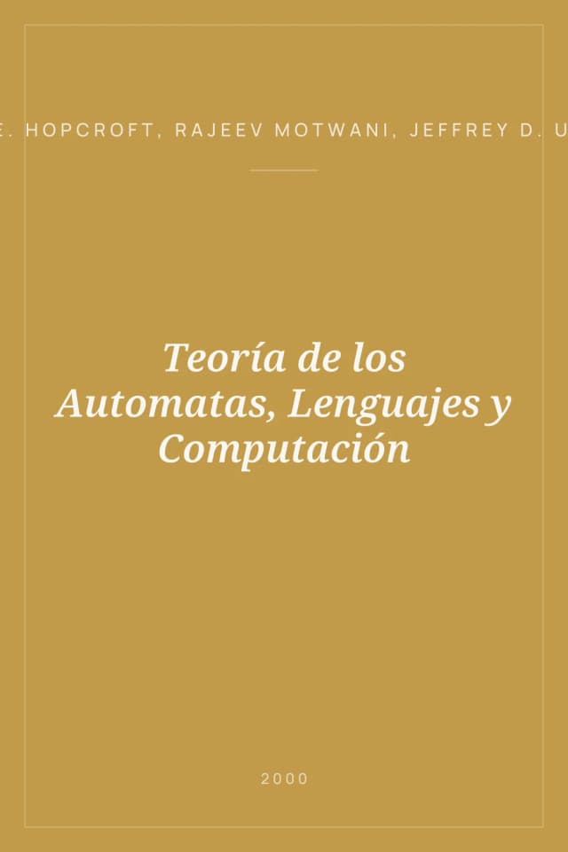 Portada de Teoría de los Automatas, Lenguajes y Computación