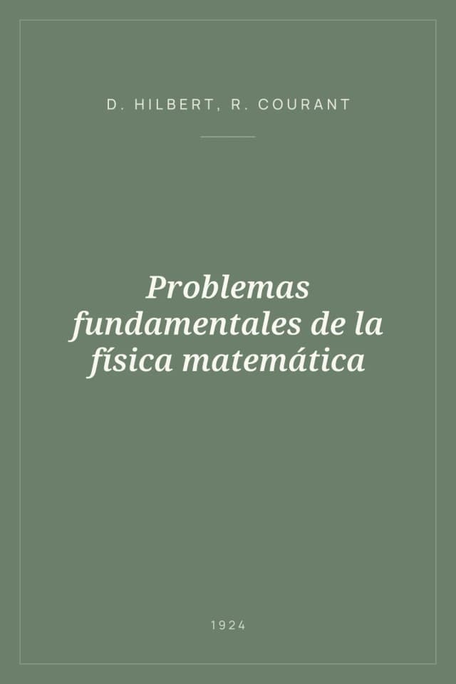 Portada de Problemas fundamentales de la física matemática