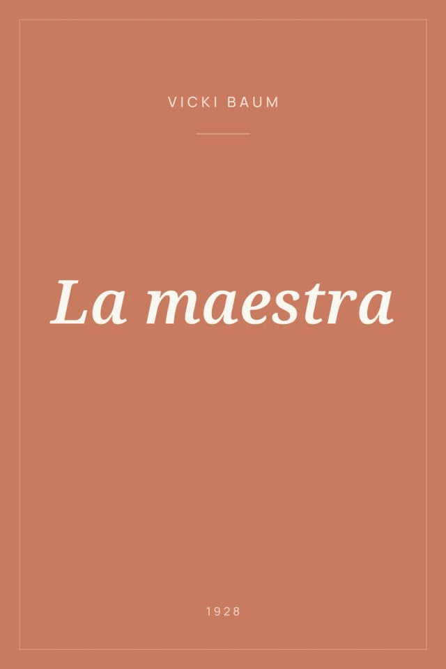 Portada de La maestra