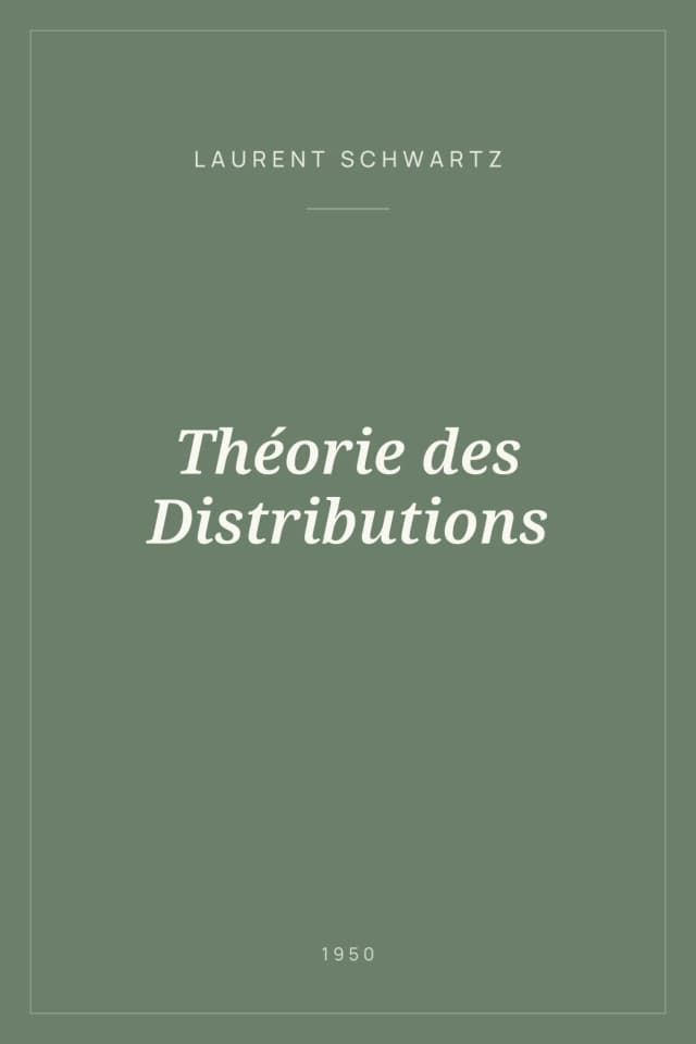 Portada de Théorie des Distributions
