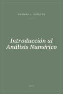 Portada de Introducción al Análisis Numérico