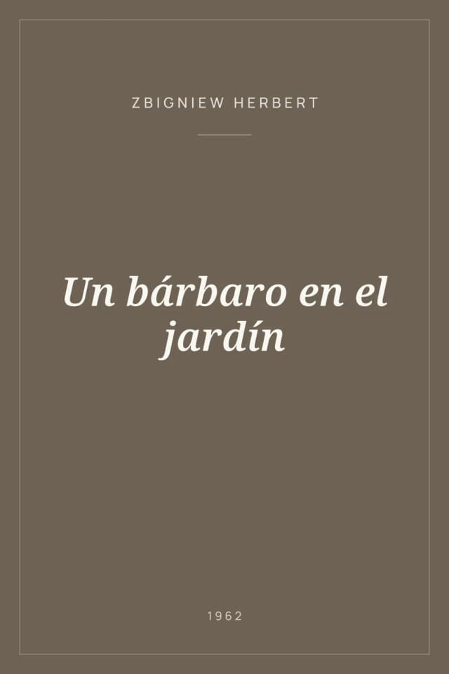 Portada de Un bárbaro en el jardín