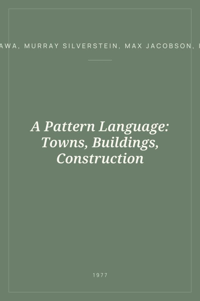 Portada de A Pattern Language: Towns, Buildings, Construction