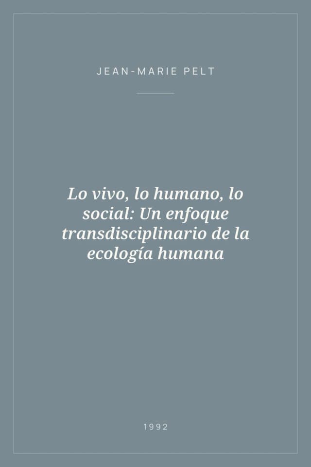 Portada de Lo vivo, lo humano, lo social: Un enfoque transdisciplinario de la ecología humana