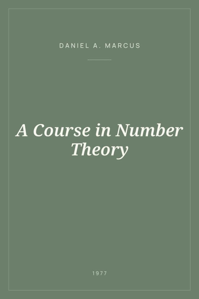 Portada de A Course in Number Theory