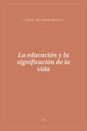 Portada de La educación y la significación de la vida