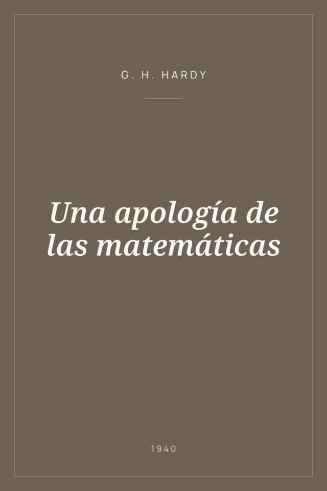 Portada de Una apología de las matemáticas