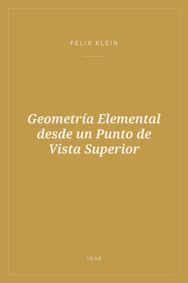 Portada de Geometría Elemental desde un Punto de Vista Superior