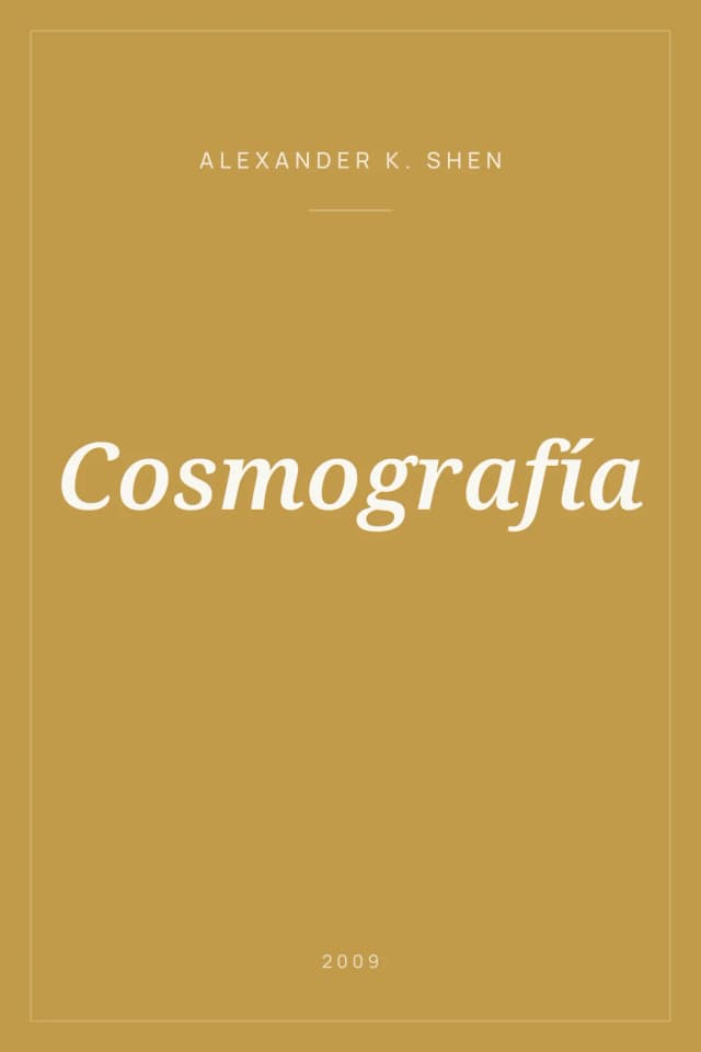 Portada de Cosmografía