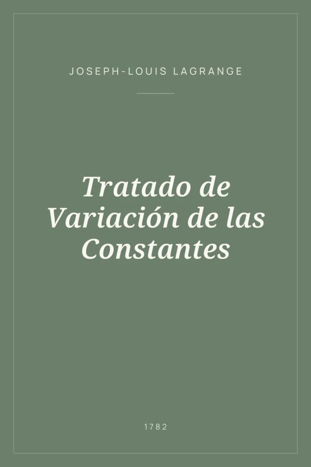 Portada de Tratado de Variación de las Constantes