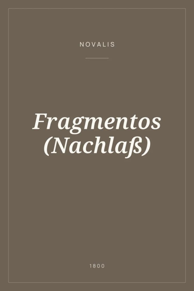 Portada de Fragmentos (Nachlaß)