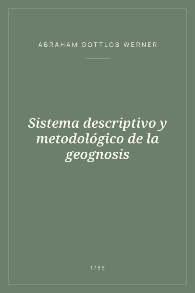 Portada de Sistema descriptivo y metodológico de la geognosis