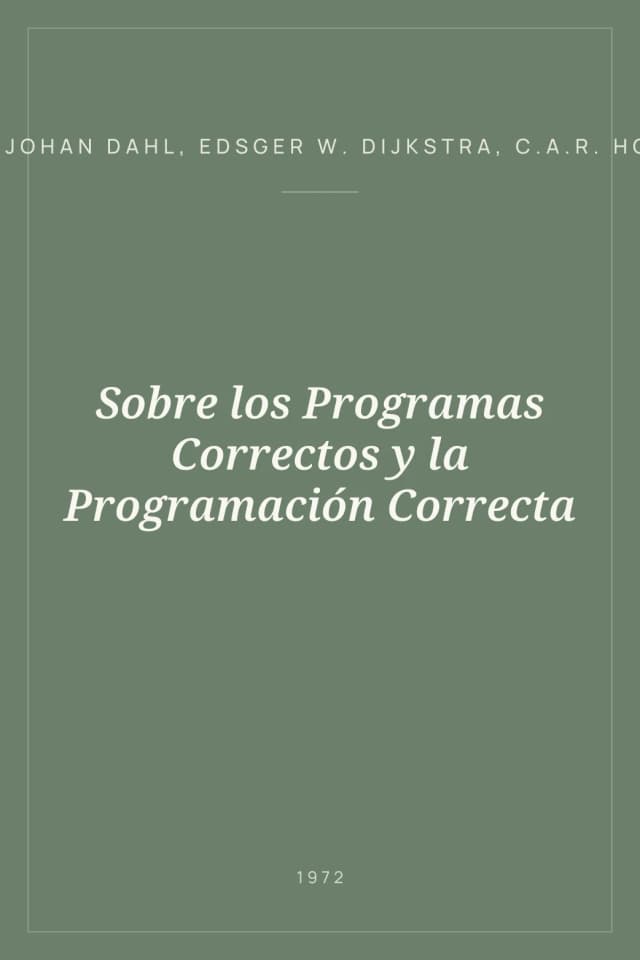 Portada de Sobre los Programas Correctos y la Programación Correcta