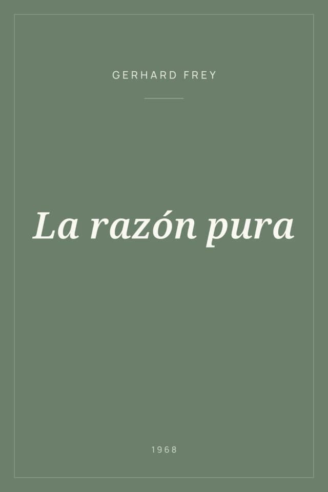 Portada de La razón pura